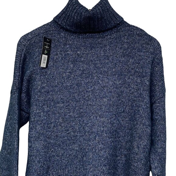 BANANA REPUBLIC x Repreve Turtleneck Sweater Large Blue Knit Womens Top NWT - Picture 3 of 7